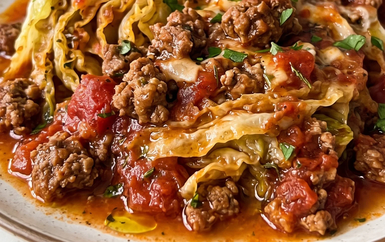 Chou à l’italienne à la viande hachée et tomates