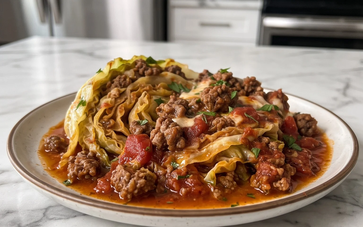 Chou à l&rsquo;italienne facile viande hachée tomates