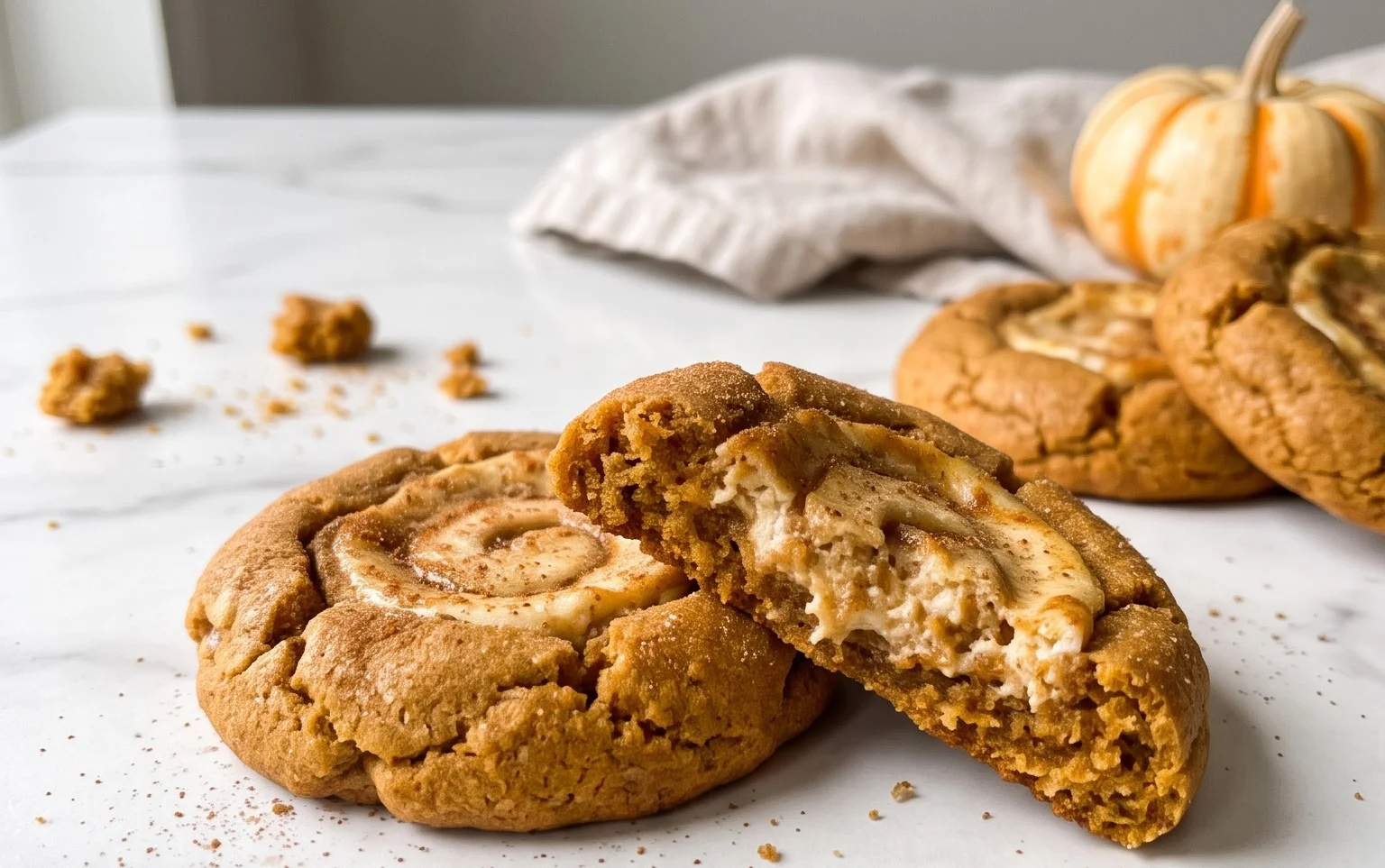 Cookies Moelleux au Cheesecake Citrouille